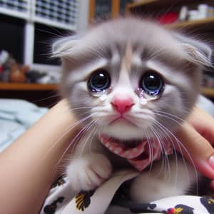 Crying Cat - Adorable Feline in Tears