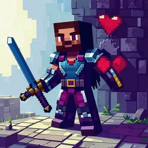 Epic Minecraft Character with Sword and Armor