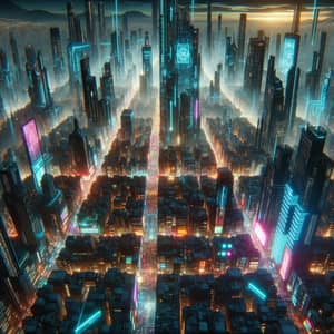 Futuristic Cyberpunk Cityscape at Night | Diverse Urban Metropolis