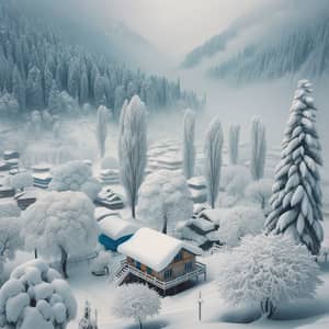 Picturesque Winter Scene in Jammu and Kashmir