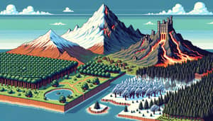 Pixel Art Landscape: Top-Down Adventure View