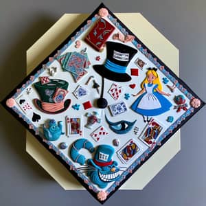 Alice in Wonderland Themed Graduation Cap Design