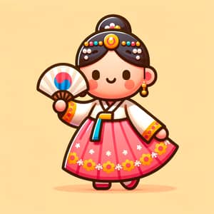 Cute 3D Korean Culture Character Illustration