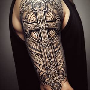 Orthodox Cross Tattoo with Trinity Symbolism | Spiritual Design