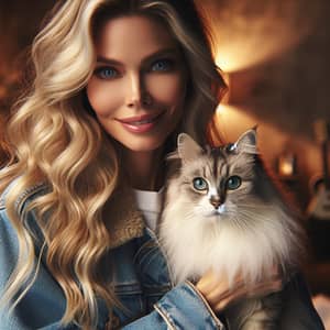 Blonde Woman with Cat | Musical Setting
