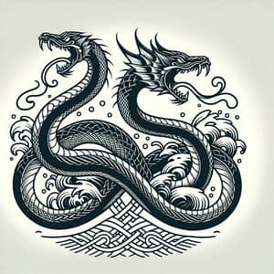 Norse Mythology Midgard Serpent Tattoo Design