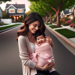 Loving South Asian Mother & Baby on Serene Sidewalk | Website