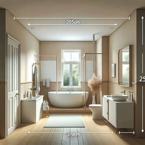 Soothing Bathroom Design with Bath, Toilet, Sink in Natural Tones