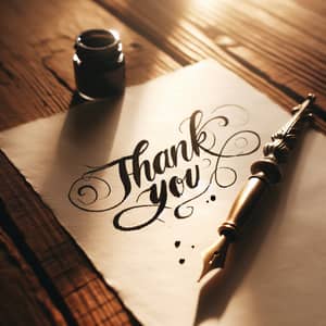 Elegant 'Thank You' Message on Paper
