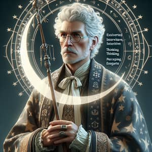 ENFJ Wizard with White Hair and Round Glasses | Fantasy RPG Character
