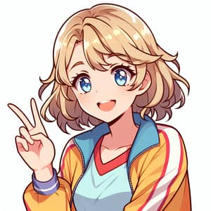 Anime Style Teenager with Blonde Hair | Bright Smile
