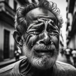 Gritty Black and White Street Photography: Cuban Man's Tears