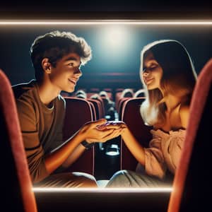 Captivating Cinema Proposal in Dimly Lit Theater