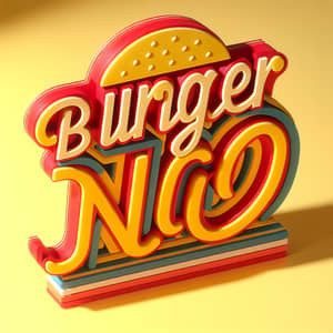 3D Burger Nico in Vibrant Red & Yellow Colors