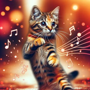Energetic Tabby Cat Dancing | Enthralling Scene with Trendy Vibe