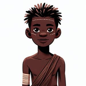 12-Year-Old African Tribal Boy in Traditional Clothes