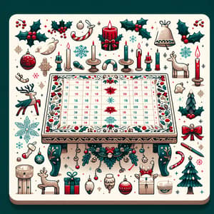 Christmas-themed Table with 100 Spaces for Decoration | Festive Holiday Decor