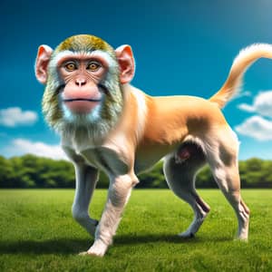 Dog-Monkey Fusion: Agility meets Curiosity in a Whimsical Scene