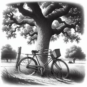 Vintage Bicycle Artwork | Nostalgic Tranquility Sketch