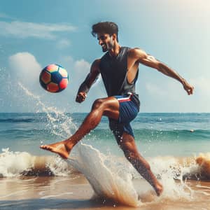 Shashank Playing Football in Sparkling Sea | Beach Soccer Fun