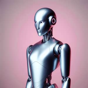 Futuristic Robot on Pink Background | Advanced Technology