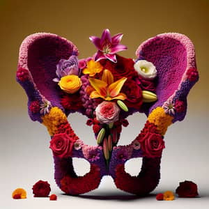 Floral Female Pelvis Sculpture - Artistic Anatomy Representation