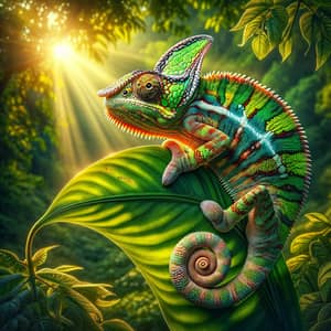 Colorful Chameleon in Lush Forest | Wildlife Photography
