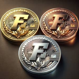 Golden, Silver, and Bronze F1 Racing Coins