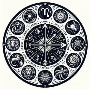 Zodiac Symbols Circle | Astrological Signs Art