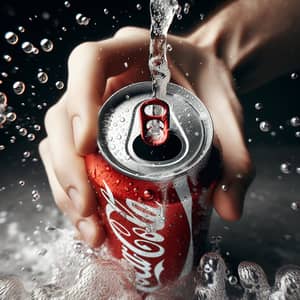 Refreshing Soda Can Fizzing Open