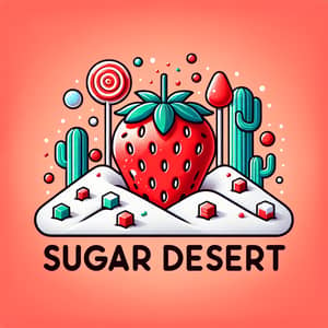 Creative Strawberry Logo Design for Sugar Desert