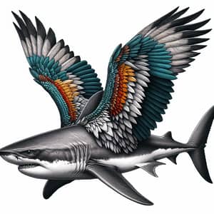 Majestic Shark with Wings - Surreal Hybrid Illustration