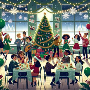 Festive Grade 8 Christmas Party in Decorated Classroom
