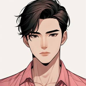 Stylish East Asian Young Man in Pink Shirt | University Student Vibe
