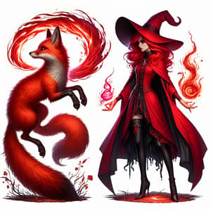 Pokémon Delphox & Scarlet Witch Fan Art