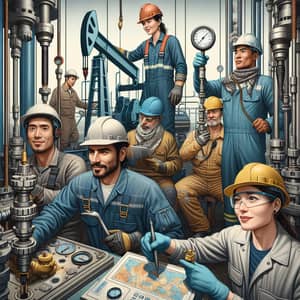 Diverse Oil Extraction Workers: Collaboration and Diversity