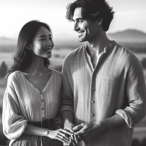 Romantic Couple Photography in Monochrome Style