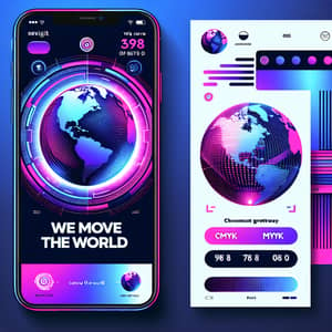 Futuristic Mobile App Design with Global Theme - We Move the World