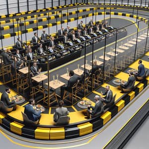 Electric Go-Kart Track with VIP Booths | Indoor Conference Hall