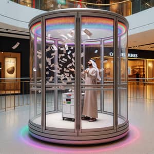Interactive Ticket Booth in Shopping Mall with LED Lights