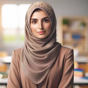 Saudi Female Educator in Professional Attire | Classroom Wisdom