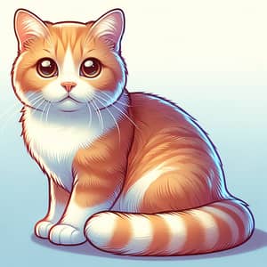 Adorable Orange and White Domestic Cat Portrait