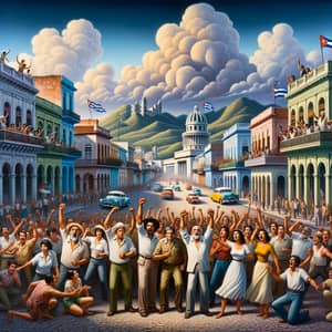 Cuban Town Demanding Freedom | Vibrant Scene of Unity