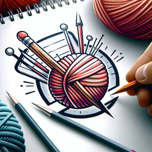 Creative Knitting and Drawing Logo | Crafting Artistry