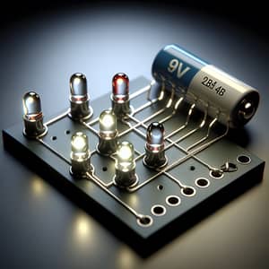 Realistic 9V Series Circuit with 4 LED Lights