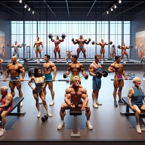 Dedicated Gym Enthusiast Flexing Muscles, Strongman Workout, AI Art  Generator