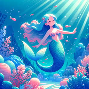 Saiya the Mermaid: Whimsical Ocean Dream in Soft Pastels