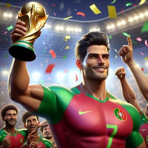 Cristaiono Ronaldo Celebrates World Cup Victory