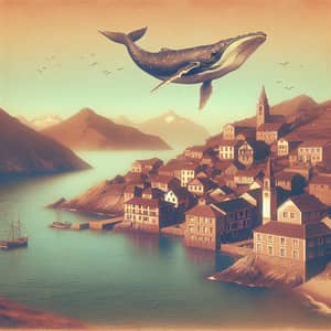 Vintage Ondarroa Town & Whale | Photos & Illustrations