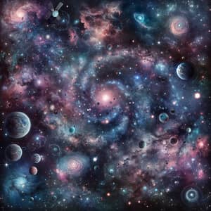 Galaxy-Themed Space Background | Celestial Bodies & Nebulae